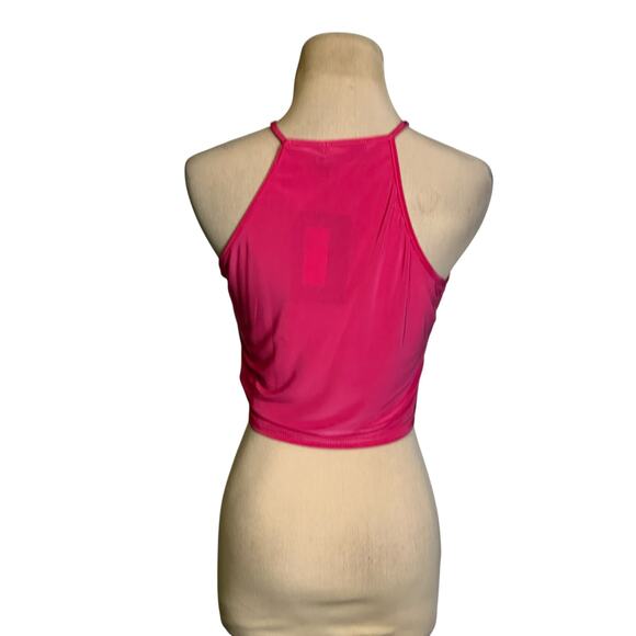 PrettyLittleThings pink cut out crop tank top size 6 - Picture 2 of 12